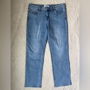 Women's Low Rise Straight Leg Jeans - Light Blue